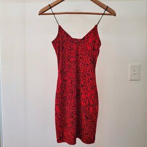 H&M Red Animal Print Slip Dress – Like New – Red/Black
